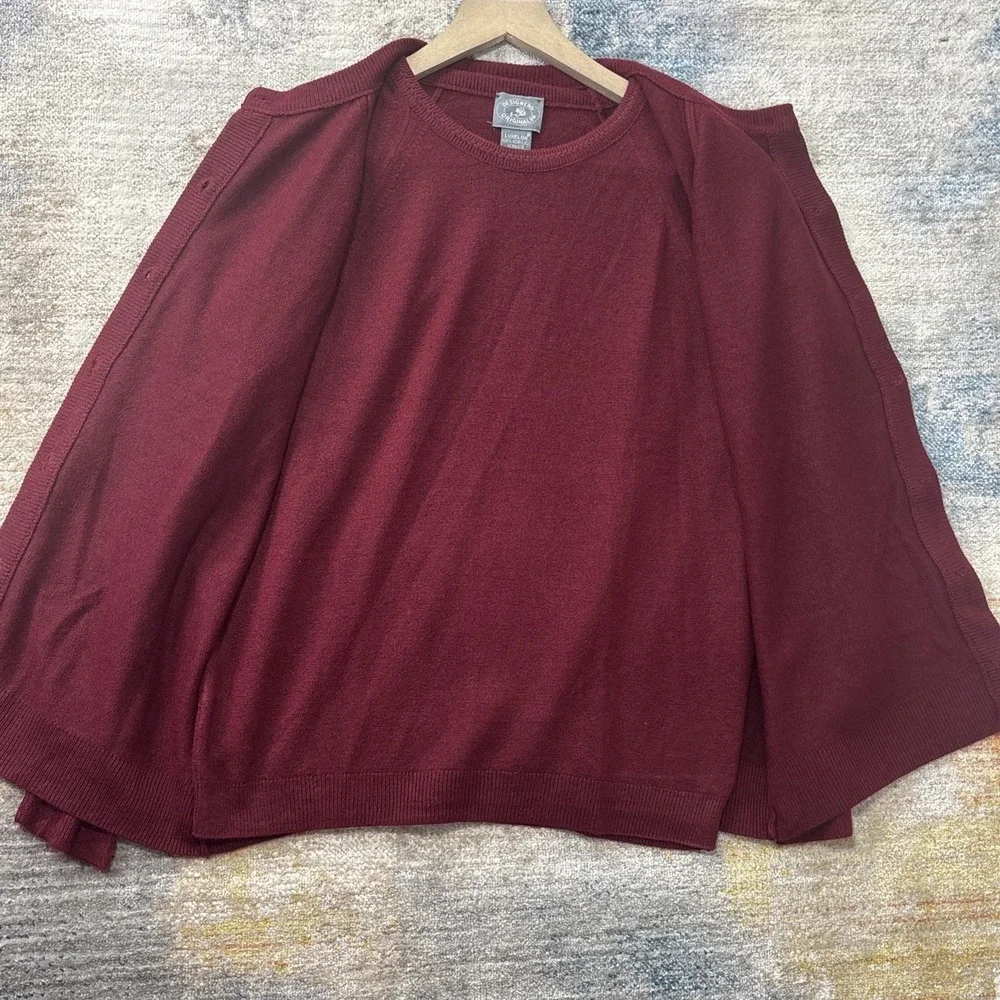 Designers Originals Vintage Burgundy Knit Sweater Cardigan Twinset Size 40 Large
